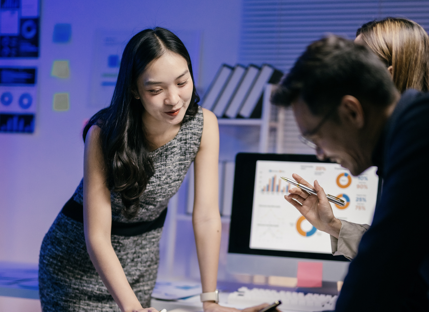 iMac computer with animations