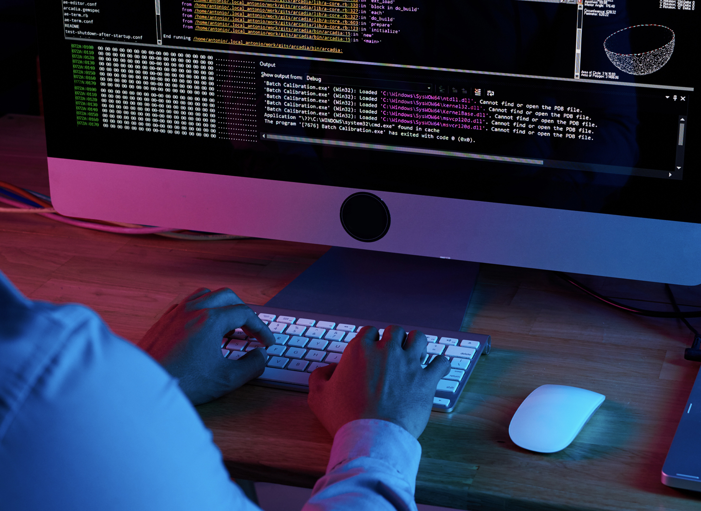 iMac computer with animations